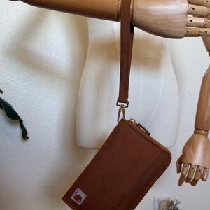 Carhartt Brown Canvas Zip Wristlet with Detachable Strap